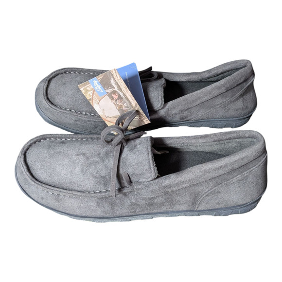 Lazy Steps Men's Moccasin Slippers - Size 12 - Gray - New - Indoor/Outdoor - Picture 3 of 7